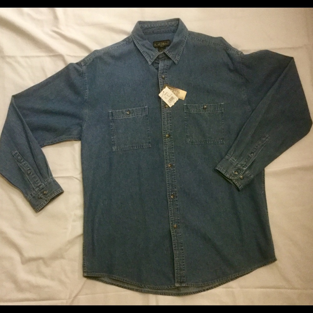 Men's long sleeve denim button up shirt